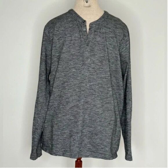 Bonobos Other - Bonobos Mens Long Sleeve Henley Neck Heathered Gray Size L Slim Fit